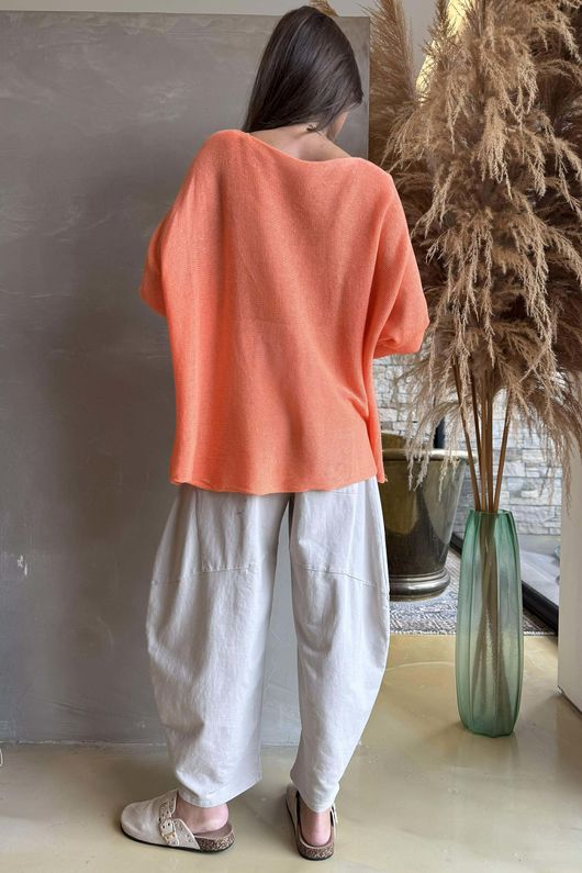 Conrad Slouch Cotton Knit Papaya